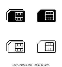 Sim card icon vector. dual sim card sign and symbol