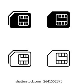 Sim card icon vector. dual sim card sign and symbol