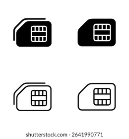 Sim card icon vector. dual sim card sign and symbol