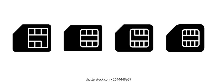 Sim card icon vector. dual sim card sign and symbol