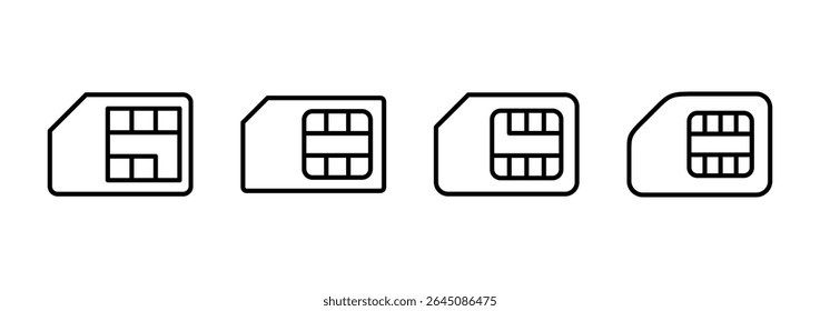 Sim card icon vector. dual sim card sign and symbol