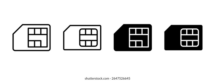 Sim card icon vector. dual sim card sign and symbol