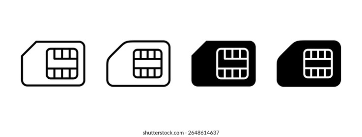 Sim card icon vector. dual sim card sign and symbol