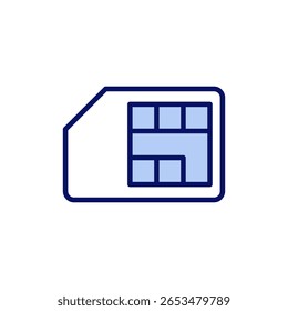 Vetor de ícone de cartão Sim. símbolo e sinal de cartão SIM duplo