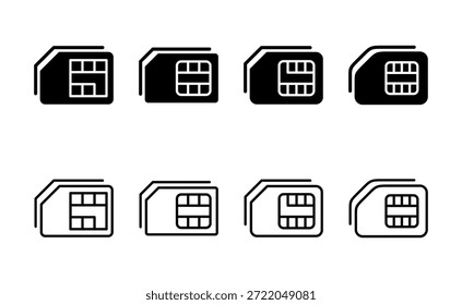 Sim-Kartensymbol, Vektor. Dual-SIM-Kartenzeichen und -symbol