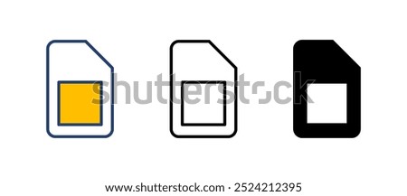Sim card icon vector. dual sim card icon vector