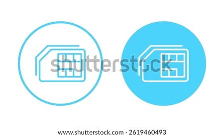 Sim card icon vector. dual sim card sign and symbol