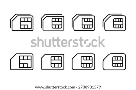 Sim card icon vector. dual sim card sign and symbol
