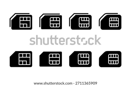 Sim card icon vector. dual sim card sign and symbol
