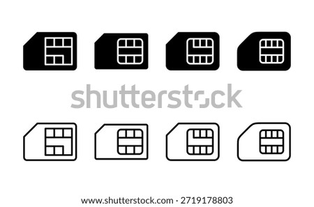 Sim card icon vector. dual sim card sign and symbol