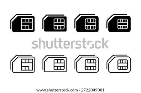 Sim card icon vector. dual sim card sign and symbol