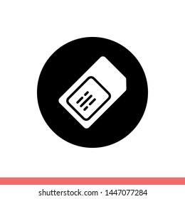 Sim card icon vector, flat sign
