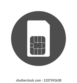 SIM card icon. Vector illustration, flat design.