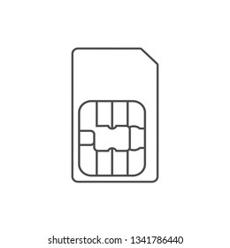SIM card icon. Vector illustration, flat design.