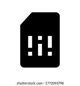 Sim card icon vector illustration flat style isolated on white background.