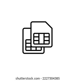 Sim card icon vector illustration. dual sim card sign and symbol