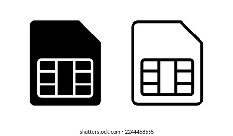 Sim card icon vector illustration. dual sim card sign and symbol