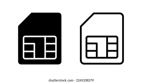Sim card icon vector illustration. dual sim card sign and symbol