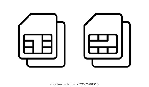 Sim card icon vector illustration. dual sim card sign and symbol