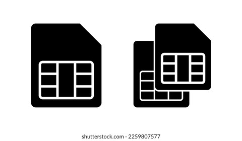 Sim card icon vector illustration. dual sim card sign and symbol