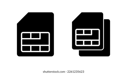Sim card icon vector illustration. dual sim card sign and symbol