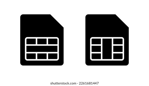 Ilustración vectorial de icono de tarjeta SIM. signo y símbolo de tarjeta sim dual