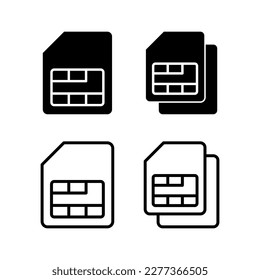 Sim card icon vector illustration. dual sim card sign and symbol