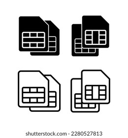 Sim card icon vector illustration. dual sim card sign and symbol