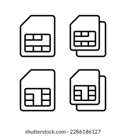 Sim card icon vector illustration. dual sim card sign and symbol