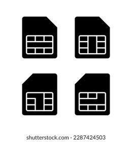 Einfach Kartensymbol, Vektorgrafik. Doppelsim-Kartenzeichen und Symbol
