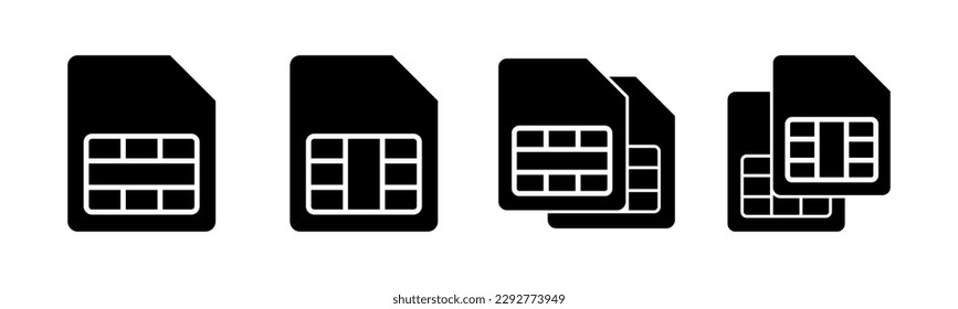 Sim card icon vector illustration. dual sim card sign and symbol