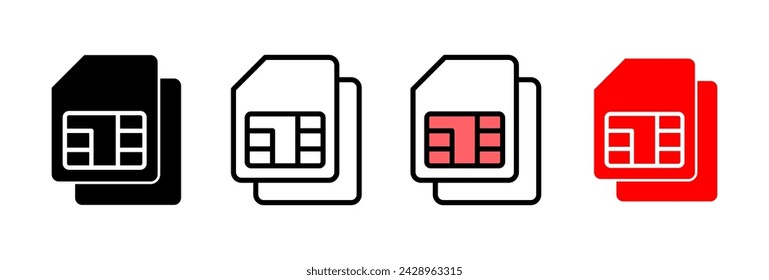 Sim card icon vector illustration. dual sim card sign and symbol