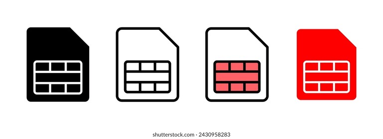 Sim card icon vector illustration. dual sim card sign and symbol