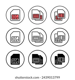 Sim card icon vector illustration. dual sim card sign and symbol