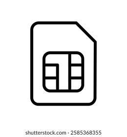 sim card icon Vector illustration in black