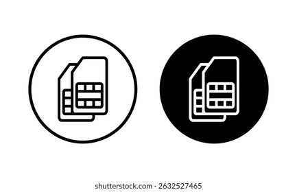 Sim card icon vector illustration. dual sim card sign and symbol