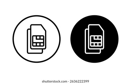 Sim card icon vector illustration. dual sim card sign and symbol