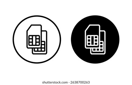 Sim card icon vector illustration. dual sim card sign and symbol