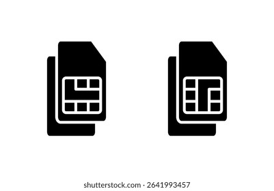 Sim card icon vector illustration. dual sim card sign and symbol