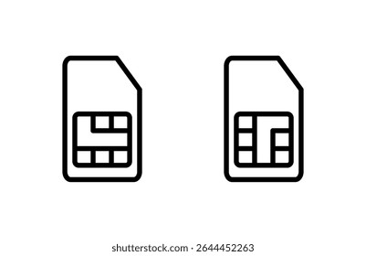 Sim card icon vector illustration. dual sim card sign and symbol