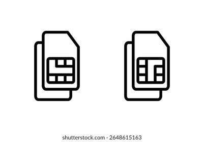 Sim card icon vector illustration. dual sim card sign and symbol