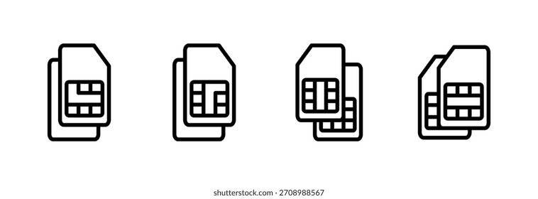 Vektorgrafik des Sim-Kartensymbols. Dual-SIM-Kartenzeichen und -symbol