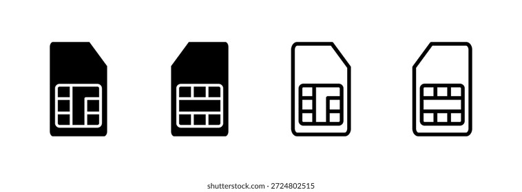 Ilustración vectorial del icono de la tarjeta de SIM. Signo y símbolo de la tarjeta dual de SIM
