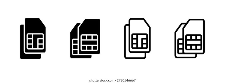 Sim card icon vector illustration. dual sim card sign and symbol