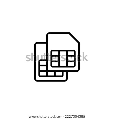 Sim card icon vector illustration. dual sim card sign and symbol