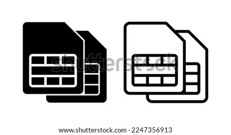 Sim card icon vector illustration. dual sim card sign and symbol
