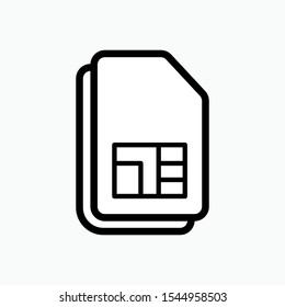 Sim Card Icon - Vector Sign and Symbol for Design, Presentation, Website or Apps Elements.