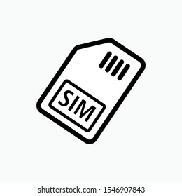 Sim Card Icon - Vector Sign and Symbol for Design, Presentation, Website or Apps Elements.