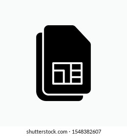Sim Card Icon - Vector Sign and Symbol for Design, Presentation, Website or Apps Elements.