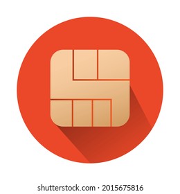 SIM card icon. Vector sticker with the image of a sim card. For use in the design of user interfaces, websites, banners, etc. Vector illustration isolated on white background.
